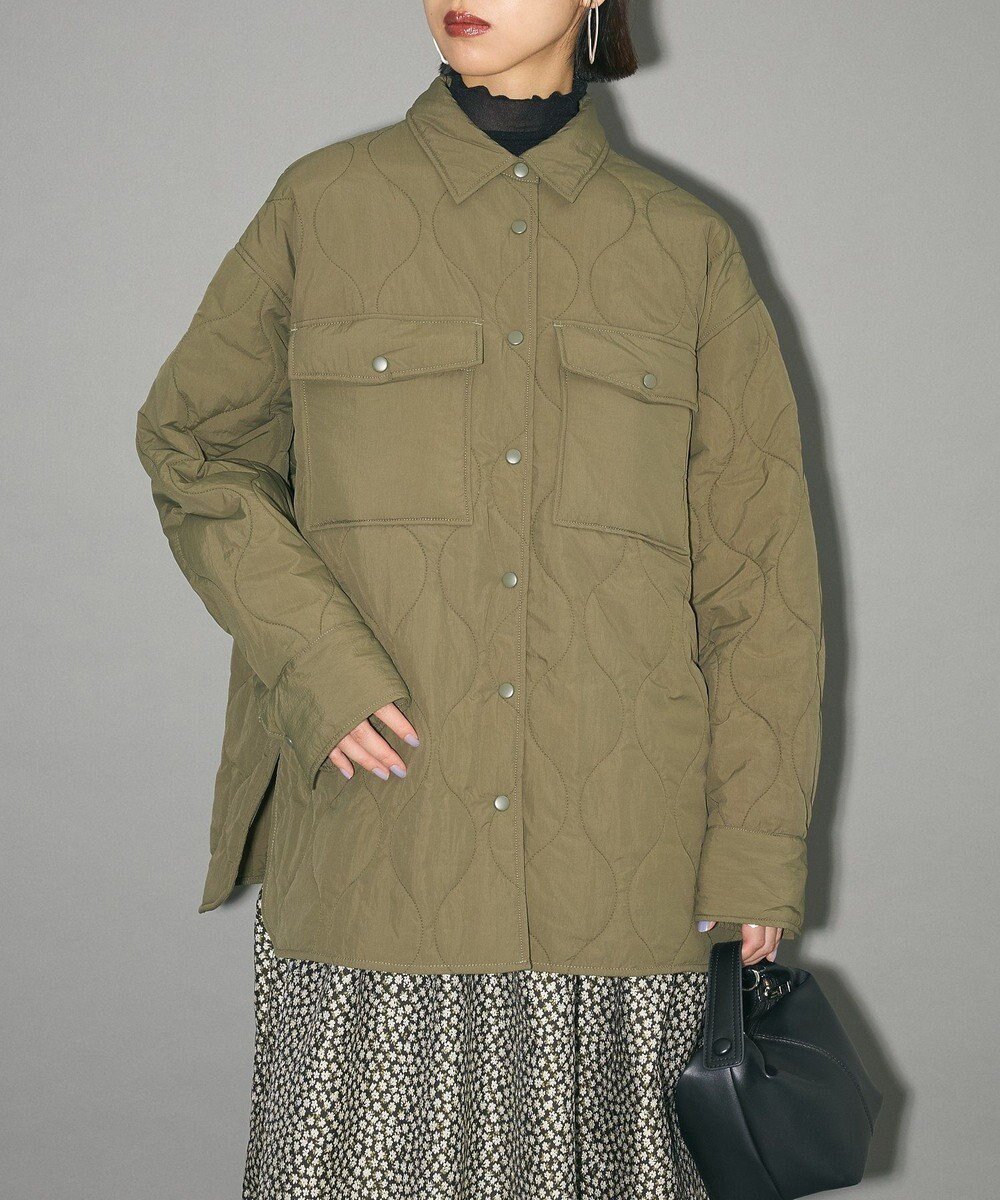 【グリーンパークス/Green Parks】のキルティングシャツブルゾン インテリア・キッズ・メンズ・レディースファッション・服の通販 founy(ファニー) 　ファッション　Fashion　レディースファッション　Fashion for Women　アウター　Coat / Outerwear Collection　レディースジャケット・軽アウター　Jackets　ブルゾンジャケット・スポーティアウター　Blouson Jackets　クラシック　Classic, Timeless Style　ジャケット　Jacket, Outerwear　スウェット / スエット　Sweatshirt, Sweatwear　スリット　Slit, Slit Detail　フラップ　Flap, Flap Pocket　ブルゾン　Blouson, Bomber Jacket　ポケット　Pocket, Pocket Detail　ワイド　Wide, Wide Fit　A/W・秋冬　Autumn/Winter　Khaki|ID: prp329100004680257 ipo3291000000033806720