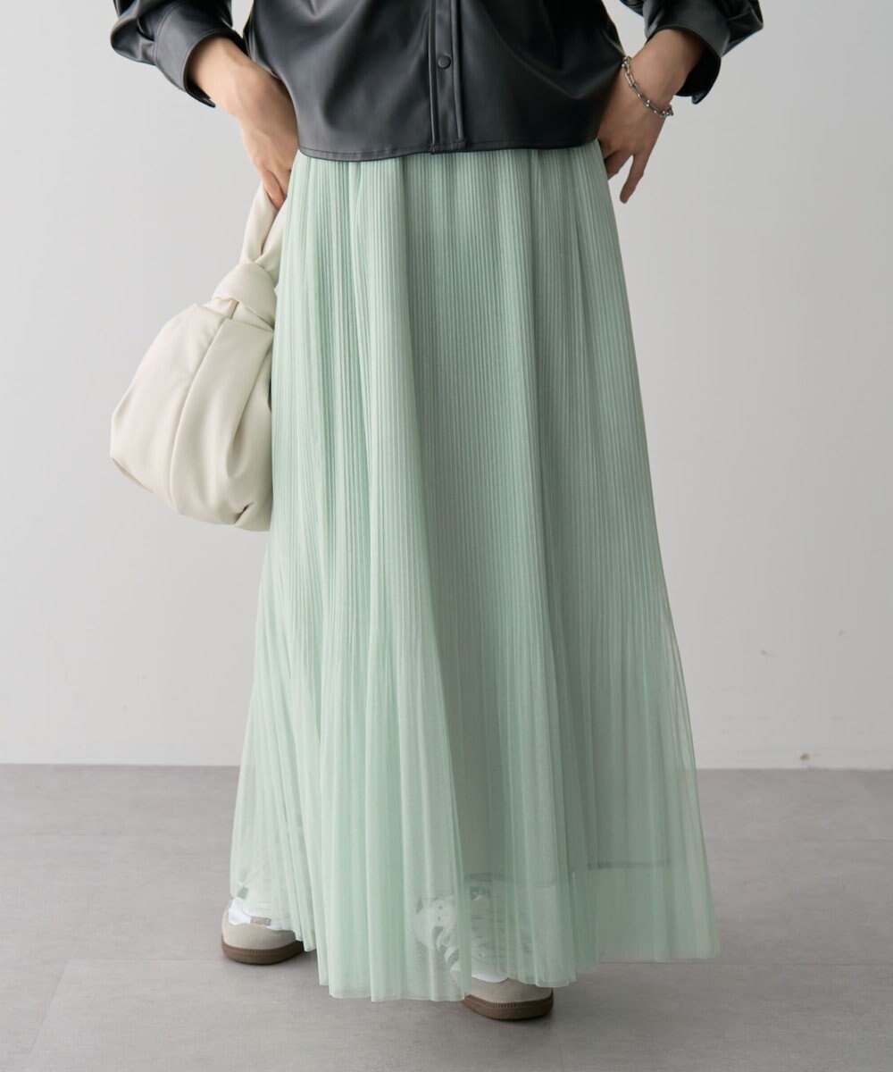 【グリーンパークス/Green Parks】のラメチュールプリーツスカート インテリア・キッズ・メンズ・レディースファッション・服の通販 founy(ファニー) 　ファッション　Fashion　レディースファッション　Fashion for Women　スカート　Skirts　プリーツスカート / 上品フェミニンスタイル　Pleated Skirts　おすすめ　Recommended / Our Picks　チュール　Tulip, Tulip Motif　プリーツ　Pleats, Pleated　ポケット　Pocket, Pocket Detail　A/W・秋冬　Autumn/Winter　Mint|ID: prp329100004680270 ipo3291000000033806764