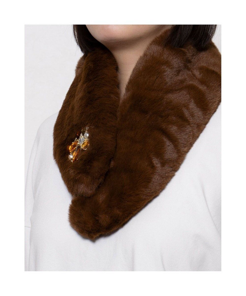 【アンビリオン/UNBILLION】のカシュネ cache nez / ビジュー付エコファーティペット インテリア・キッズ・メンズ・レディースファッション・服の通販 founy(ファニー) ファッション Fashion レディースファッション Fashion for Women マフラー・スヌード / 冬小物の定番 Scarves & Mufflers アクセサリー Fashion Accessories エレガント 上品 Elegant ギフト プレゼント Gift / Present クリスマス X'mas Christmas / X'mas スカーフ Scarf, Neckwear ストール Stole, Wrap スヌード Snood, Infinity Scarf ハンド Hand, Handmade ビジュー Bijou, Jewel-like Accent マフラー Scarf, Muffler モチーフ Motif, Design Theme 再入荷 Restock / Back in Stock 夏 Summer 帽子 Hat, Headwear S/S・春夏 SS, Spring/Summer, Warm Season A/W・秋冬 Autumn/Winter 防寒 Cold Protection, Winter-Ready ブラウン|ID: prp329100004680279 ipo3291000000033806793