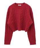 【アースミュージックアンドエコロジー/earth music&ecology】のケーブルニットプルオーバー 人気、トレンドファッション・服の通販 founy(ファニー) ファッション Fashion レディースファッション Fashion for Women トップス・カットソー Cut & Sew Tops ニット Knit Tops & Sweaters カジュアルプルオーバー・ニットトップス Pullovers & Knit Tops / Casual Pullovers おすすめ Recommended / Our Picks クロップド Cropped, Short Length コンパクト Compact, Small Size セーター Sweater, Knitwear トレンド Trend, Trending Now フォルム Silhouette, Form ポケット Pocket, Pocket Detail A/W・秋冬 Autumn/Winter thumbnail Red|ID: prp329100004680295 ipo3291000000034270196
