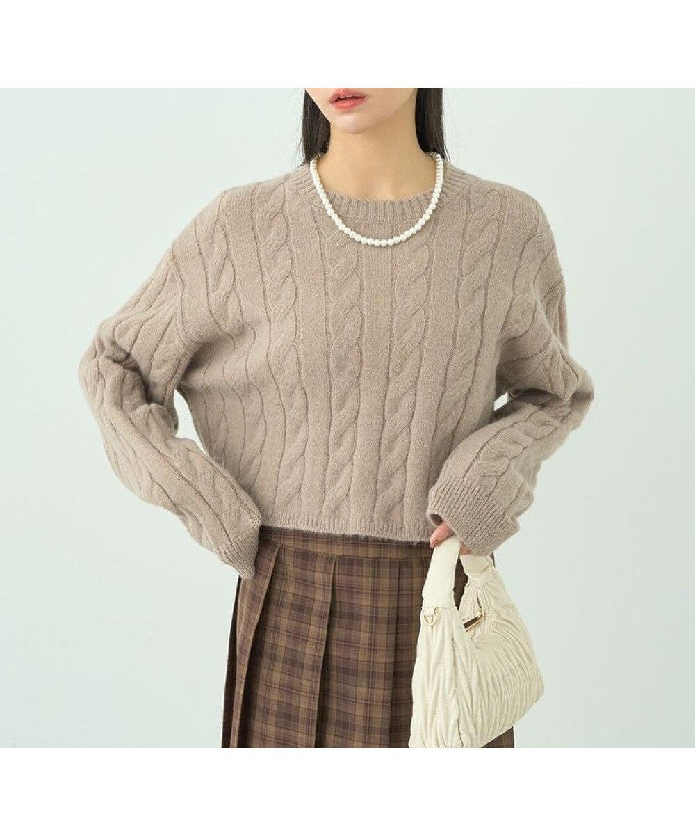 【アースミュージックアンドエコロジー/earth music&ecology】のケーブルニットプルオーバー インテリア・キッズ・メンズ・レディースファッション・服の通販 founy(ファニー) ファッション Fashion レディースファッション Fashion for Women トップス・カットソー Cut & Sew Tops ニット Knit Tops & Sweaters カジュアルプルオーバー・ニットトップス Pullovers & Knit Tops / Casual Pullovers おすすめ Recommended / Our Picks クロップド Cropped, Short Length コンパクト Compact, Small Size セーター Sweater, Knitwear トレンド Trend, Trending Now フォルム Silhouette, Form ポケット Pocket, Pocket Detail A/W・秋冬 Autumn/Winter Gray Beige|ID: prp329100004680295 ipo3291000000034270197