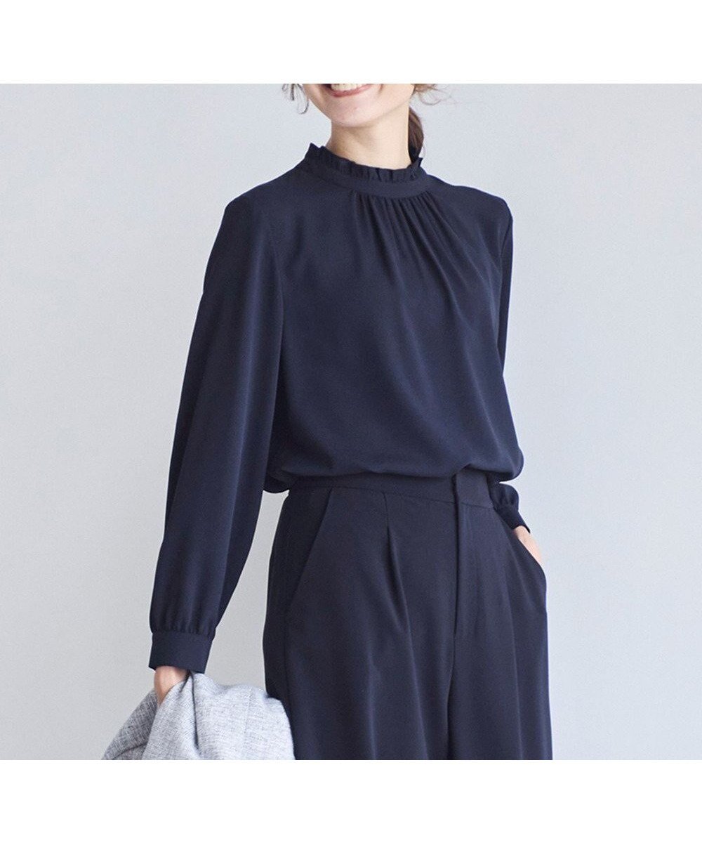 【エニィ スィス/any SiS】の【洗える】フリルネックスタンド ブラウス 人気、トレンドファッション・服の通販 founy(ファニー) 　ファッション　Fashion　レディースファッション　Fashion for Women　トップス・カットソー　Cut & Sew Tops　シャツ・ブラウス・オフィスカジュアル　Elegant Blouses & Button-Ups　おすすめ　Recommended / Our Picks　シンプル　Simple, Minimal　ジャケット　Jacket, Outerwear　ジョーゼット　Georgette, Semi-Sheer Fabric　スタンド　Stand Collar, Upright Stand　セレモニー　Ceremony　ダウン　Down, Puffer　トレンド　Trend, Trending Now　フリル　Frill, Ruffle　エレガント 上品　Elegant　定番　Standard, Basic Item　新作・新入荷　New Arrivals / New In　洗える　Machine Washable　A/W・秋冬　Autumn/Winter　ビジネス 仕事 通勤　Business / Work / Commuting　 other-1|ID: prp329100004680300 ipo3291000000033806861