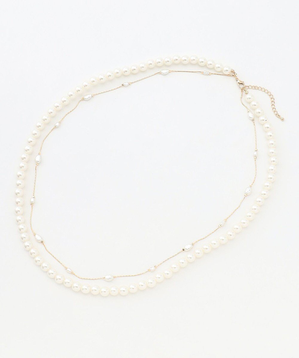 【エニー/ANY】の2連パールチェーンネックレス 人気、トレンドファッション・服の通販 founy(ファニー) 　ファッション　Fashion　レディースファッション　Fashion for Women　ジュエリー　Jewelry　ネックレス　Necklaces & Pendants　おすすめ　Recommended / Our Picks　アクセサリー　Fashion Accessories　ギフト プレゼント　Gift / Present　チェーン　Chain, Chain Strap　ネックレス　Necklace, Pendant Necklace　パール　Pearl, Pearl Accent　再入荷　Restock / Back in Stock　 other-1|ID: prp329100004680330 ipo3291000000034282386