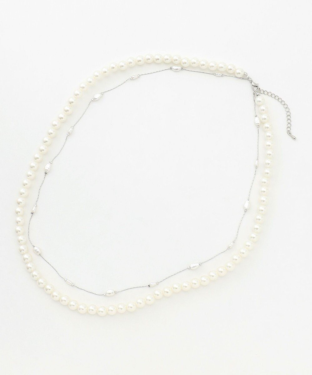 【エニー/ANY】の2連パールチェーンネックレス インテリア・キッズ・メンズ・レディースファッション・服の通販 founy(ファニー) 　ファッション　Fashion　レディースファッション　Fashion for Women　ジュエリー　Jewelry　ネックレス　Necklaces & Pendants　おすすめ　Recommended / Our Picks　アクセサリー　Fashion Accessories　ギフト プレゼント　Gift / Present　チェーン　Chain, Chain Strap　ネックレス　Necklace, Pendant Necklace　パール　Pearl, Pearl Accent　再入荷　Restock / Back in Stock　シルバー|ID: prp329100004680330 ipo3291000000034282388