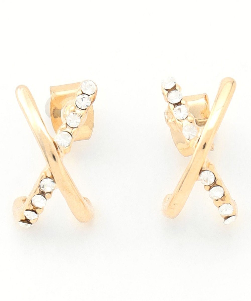 【エニー/ANY】の【WEB限定】クロスフープピアス(両耳用) インテリア・キッズ・メンズ・レディースファッション・服の通販 founy(ファニー) 　ファッション　Fashion　レディースファッション　Fashion for Women　おすすめ　Recommended / Our Picks　アクセサリー　Fashion Accessories　ギフト プレゼント　Gift / Present　シンプル　Simple, Minimal　セレモニー　Ceremony　再入荷　Restock / Back in Stock　ライトゴールド|ID: prp329100004680334 ipo3291000000034282433