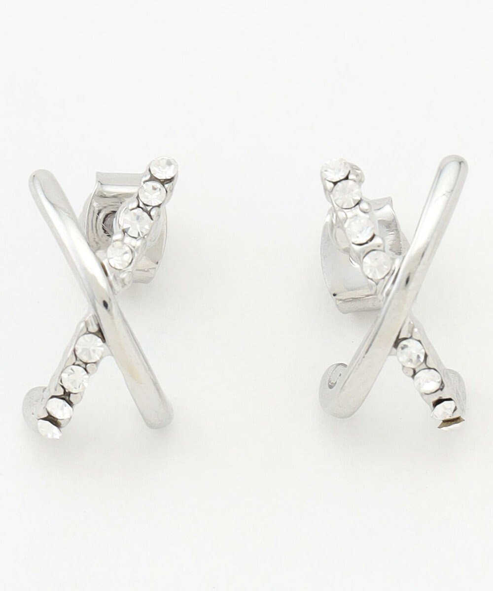 【エニー/ANY】の【WEB限定】クロスフープピアス(両耳用) インテリア・キッズ・メンズ・レディースファッション・服の通販 founy(ファニー) 　ファッション　Fashion　レディースファッション　Fashion for Women　おすすめ　Recommended / Our Picks　アクセサリー　Fashion Accessories　ギフト プレゼント　Gift / Present　シンプル　Simple, Minimal　セレモニー　Ceremony　再入荷　Restock / Back in Stock　シルバー|ID: prp329100004680334 ipo3291000000034282434