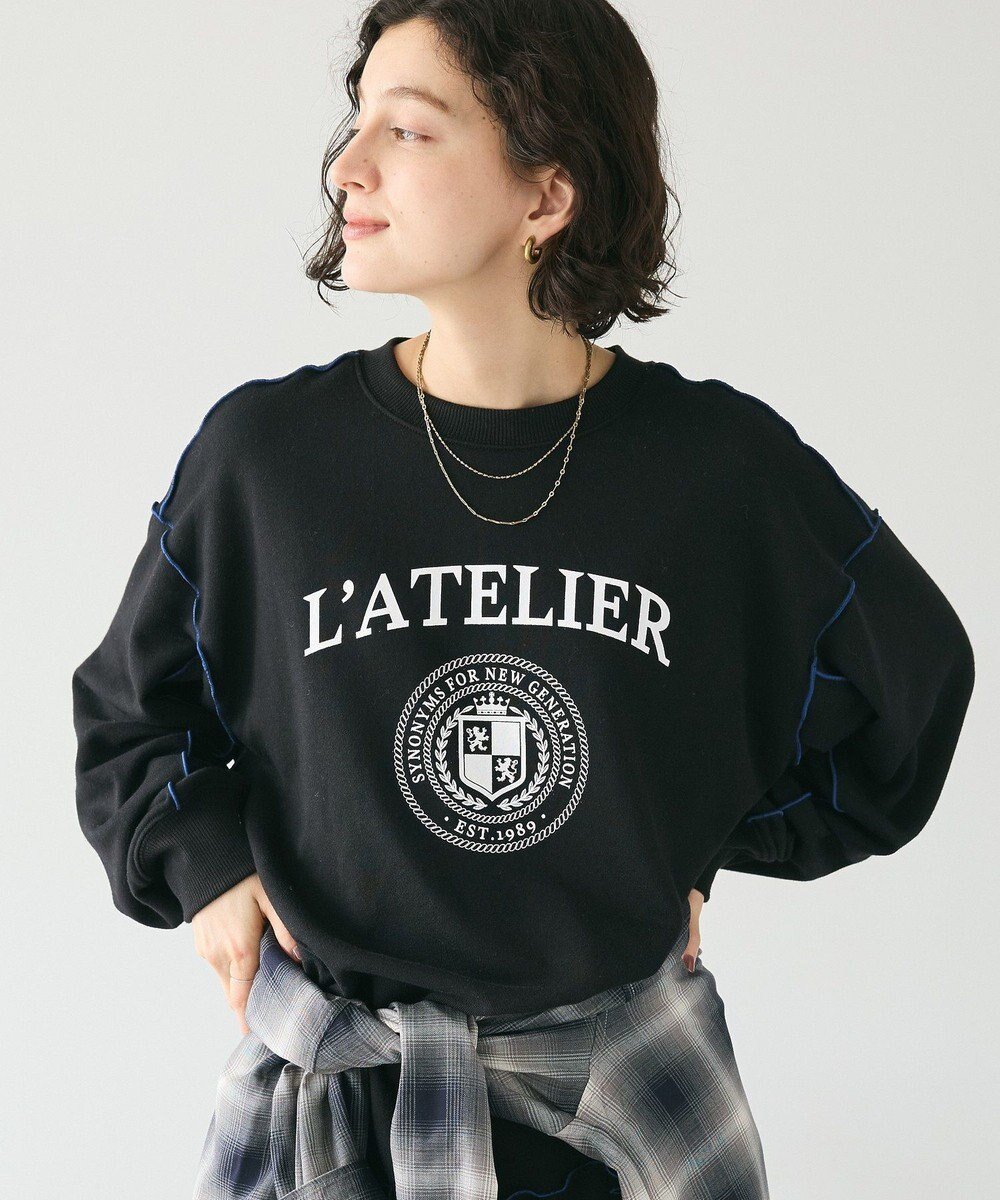 【クラフトスタンダードブティック/CRAFT STANDARD BOUTIQUE】の配色ロゴメロープルオーバー インテリア・キッズ・メンズ・レディースファッション・服の通販 founy(ファニー) 　ファッション　Fashion　レディースファッション　Fashion for Women　トップス・カットソー　Cut & Sew Tops　シャツ・ブラウス・オフィスカジュアル　Elegant Blouses & Button-Ups　ロングTシャツ・Tシャツ　Longline T-Shirts & Tees　カジュアルプルオーバー・ニットトップス　Pullovers & Knit Tops / Casual Pullovers　カットソー・ベーシックTシャツ　Cut-and-Sewn Tops / Stretch Tees & Basics　カットソー　Cut and Sewn Top　シンプル　Simple, Minimal　スウェット / スエット　Sweatshirt, Sweatwear　定番　Standard, Basic Item　フロント　Front, Front Design　プリント　Print, Printed Pattern　ポケット　Pocket, Pocket Detail　リメイク　Remake, Reconstructed　ロング　Long, Long-Length　冬　Winter / This Winter　A/W・秋冬　Autumn/Winter　おすすめ　Recommended / Our Picks　2024年　2024　エレガント 上品　Elegant　2024-2025秋冬・A/W　Autumn/Winter 2024–25 AW24–25　Black|ID: prp329100004680357 ipo3291000000033807067