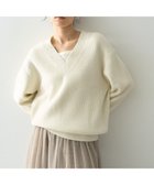 【アメリカンホリック/AMERICAN HOLIC】のラメ入りVネック片畦ニットプルオーバー Ivory|ID: prp329100004680361 ipo3291000000033807085