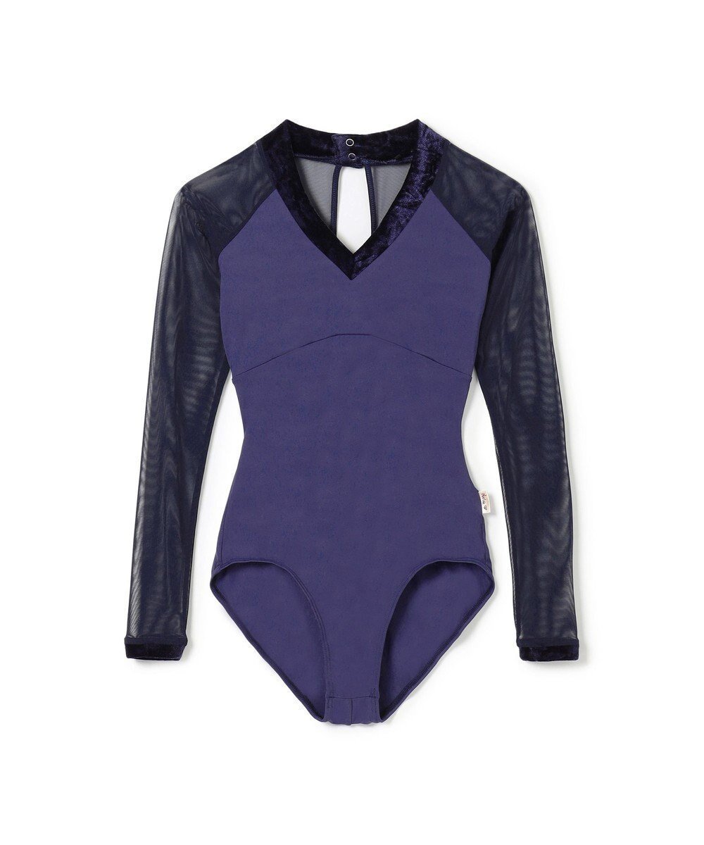 【チャコット/Chacott】の◎【Nela ライン】ロングスリーブレオタード インテリア・キッズ・メンズ・レディースファッション・服の通販 founy(ファニー) ファッション Fashion レディースファッション Fashion for Women クリスマス X'mas Christmas / X'mas コレクション Collection, Seasonal Line スリーブ Sleeve, Long Sleeve / Short Sleeve デコルテ Décolleté, Neckline ベルベット Velvet, Velvety ベロア Velour, Soft Velvet ロング Long, Long-Length ワッシャー Washer, Crinkled Finish エレガント 上品 Elegant ネイビー|ID: prp329100004680390 ipo3291000000033807199