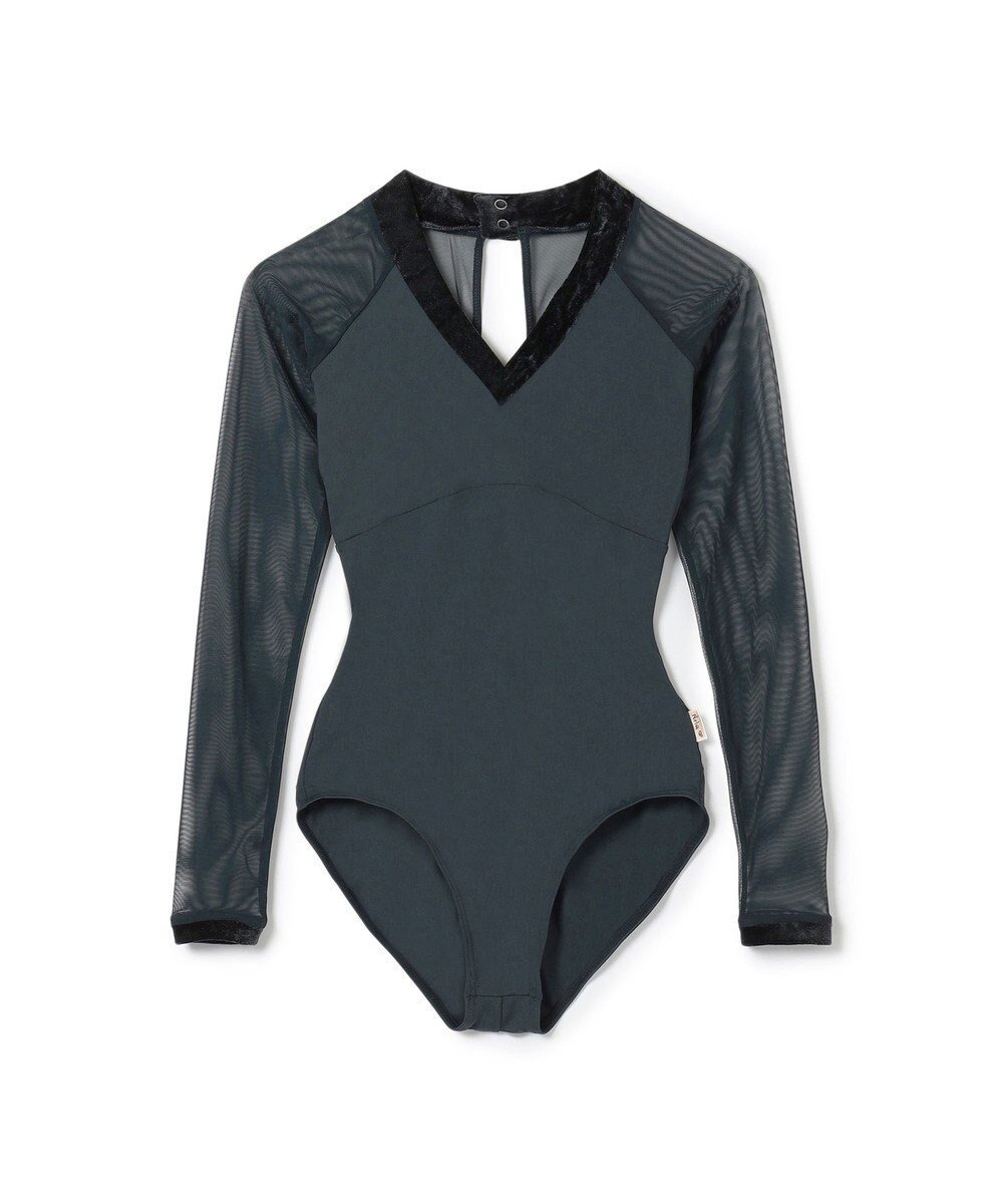 【チャコット/Chacott】の◎【Nela ライン】ロングスリーブレオタード インテリア・キッズ・メンズ・レディースファッション・服の通販 founy(ファニー) ファッション Fashion レディースファッション Fashion for Women クリスマス X'mas Christmas / X'mas コレクション Collection, Seasonal Line スリーブ Sleeve, Long Sleeve / Short Sleeve デコルテ Décolleté, Neckline ベルベット Velvet, Velvety ベロア Velour, Soft Velvet ロング Long, Long-Length ワッシャー Washer, Crinkled Finish エレガント 上品 Elegant ボトルグリーン|ID: prp329100004680390 ipo3291000000033807200