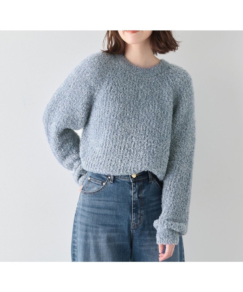 【エニー/ANY】のカーリーファンシーニット インテリア・キッズ・メンズ・レディースファッション・服の通販 founy(ファニー) 　ファッション　Fashion　レディースファッション　Fashion for Women　トップス・カットソー　Cut & Sew Tops　ニット　Knit Tops & Sweaters　おすすめ　Recommended / Our Picks　インナー　Innerwear　コンパクト　Compact, Small Size　セーター　Sweater, Knitwear　デニム　Denim, Jeans Material　バランス　Balance, Style Balance　エレガント 上品　Elegant　畦　Ribbed Knit　A/W・秋冬　Autumn/Winter　ブルー|ID: prp329100004680411 ipo3291000000033807276