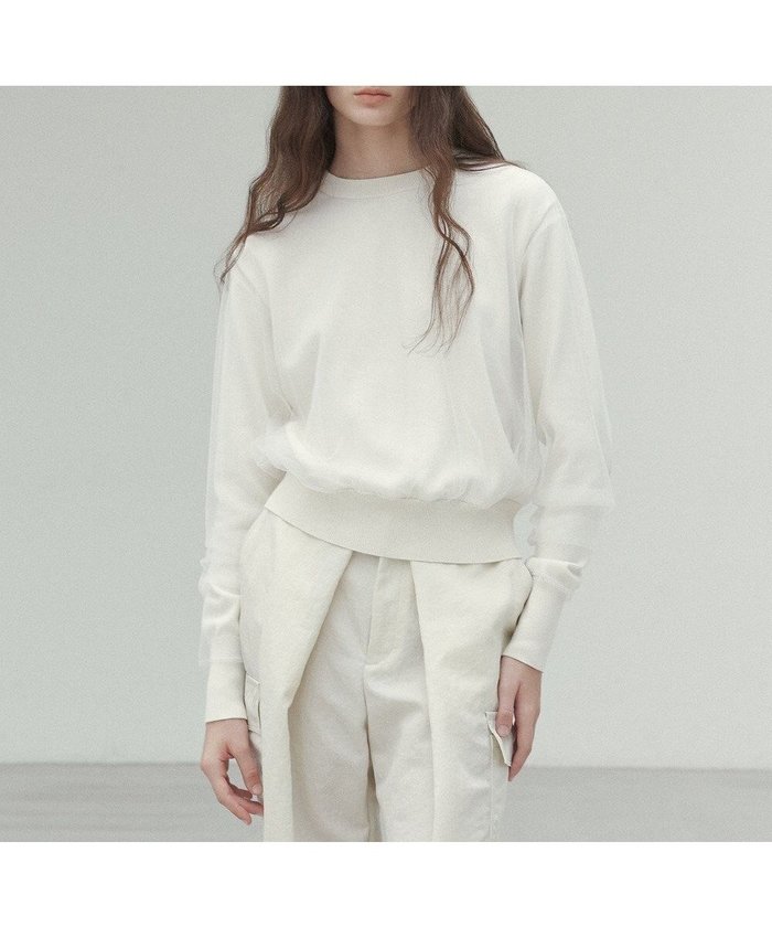 【ベイジ,/BEIGE,】の【洗える】MYRTLE / チュールレイヤードクルーネックトップス インテリア・キッズ・メンズ・レディースファッション・服の通販 founy(ファニー) https://founy.com/ ファッション Fashion レディースファッション Fashion for Women トップス・カットソー Cut & Sew Tops ニット Knit Tops & Sweaters セーター Sweater, Knitwear チュール Tulip, Tulip Motif ボトム Bottoms, Lower Wear ワイド Wide, Wide Fit 吸水 Absorbent, Quick-Dry 夏 Summer 春 Spring S/S・春夏 SS, Spring/Summer, Warm Season 洗える Machine Washable 秋 Autumn A/W・秋冬 Autumn/Winter |ID: prp329100004680426 ipo3291000000033807330