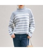 【23区/NIJYUSANKU】の【Oggi2月号掲載/洗える】ウールカシミヤ ボーダー ニット ライトグレー×オフ|ID: prp329100004680432 ipo3291000000033807355
