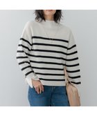 【23区/NIJYUSANKU】の【Oggi2月号掲載/洗える】ウールカシミヤ ボーダー ニット オフ×ブラック|ID: prp329100004680432 ipo3291000000033807356