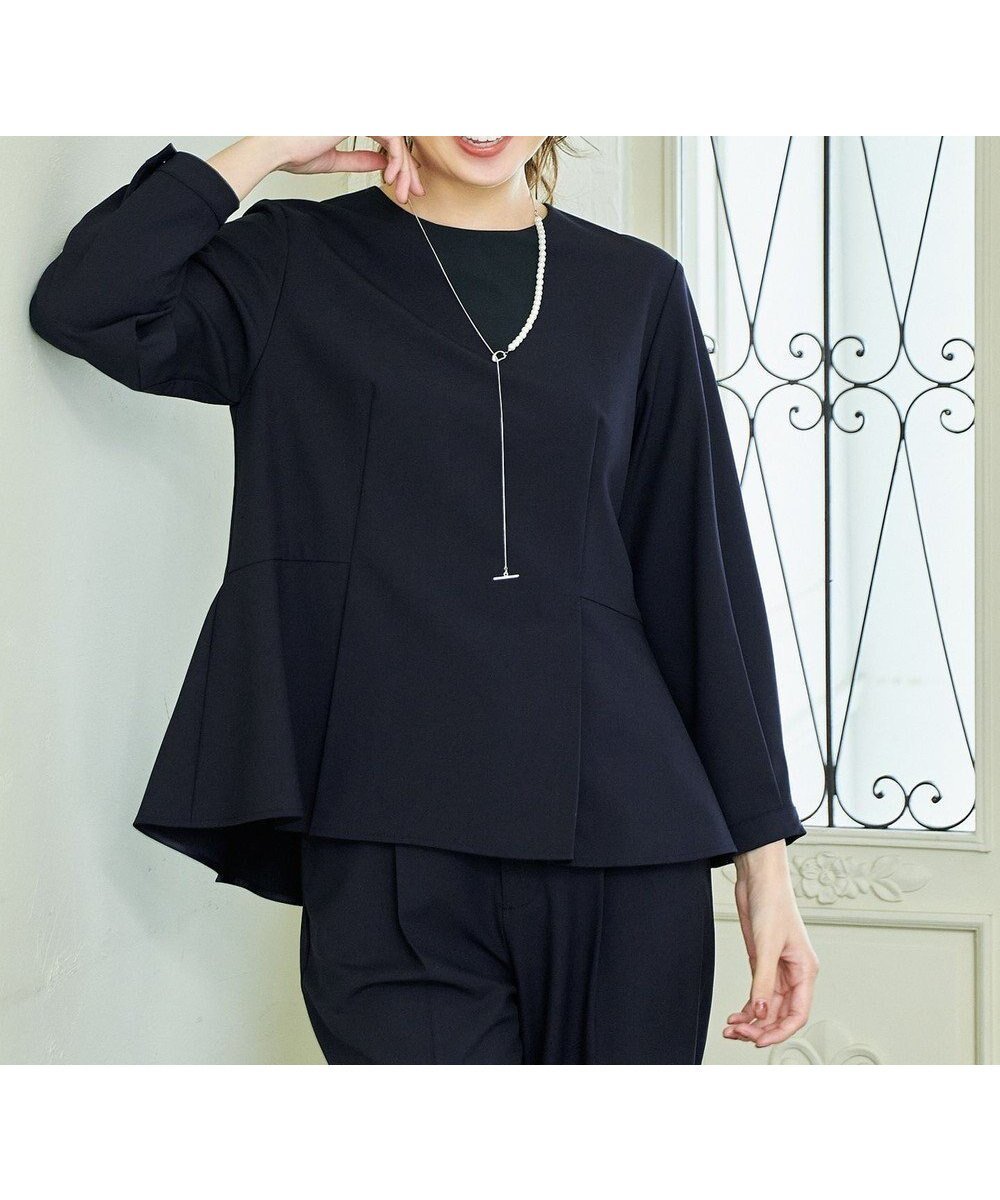 【エニー/ANY】の【ストレッチ/セットアップ可】イージーケアペプラムブラウス 人気、トレンドファッション・服の通販 founy(ファニー) 　ファッション　Fashion　レディースファッション　Fashion for Women　トップス・カットソー　Cut & Sew Tops　シャツ・ブラウス・オフィスカジュアル　Elegant Blouses & Button-Ups　セットアップ　Matching Sets　レディーストップス・ブラウス　Tops & Blouses / Assorted Women's Tops　春　Spring　切替　Switching, Contrast Panel　ストレッチ　Stretch, Stretchy Fabric　セットアップ　Set-Up, Coordinated Outfit　バランス　Balance, Style Balance　フレア　Flare, Flared　S/S・春夏　SS, Spring/Summer, Warm Season　おすすめ　Recommended / Our Picks　夏　Summer　エレガント 上品　Elegant　セレモニー　Ceremony　ビジネス 仕事 通勤　Business / Work / Commuting　 other-1|ID: prp329100004680444 ipo3291000000035631744