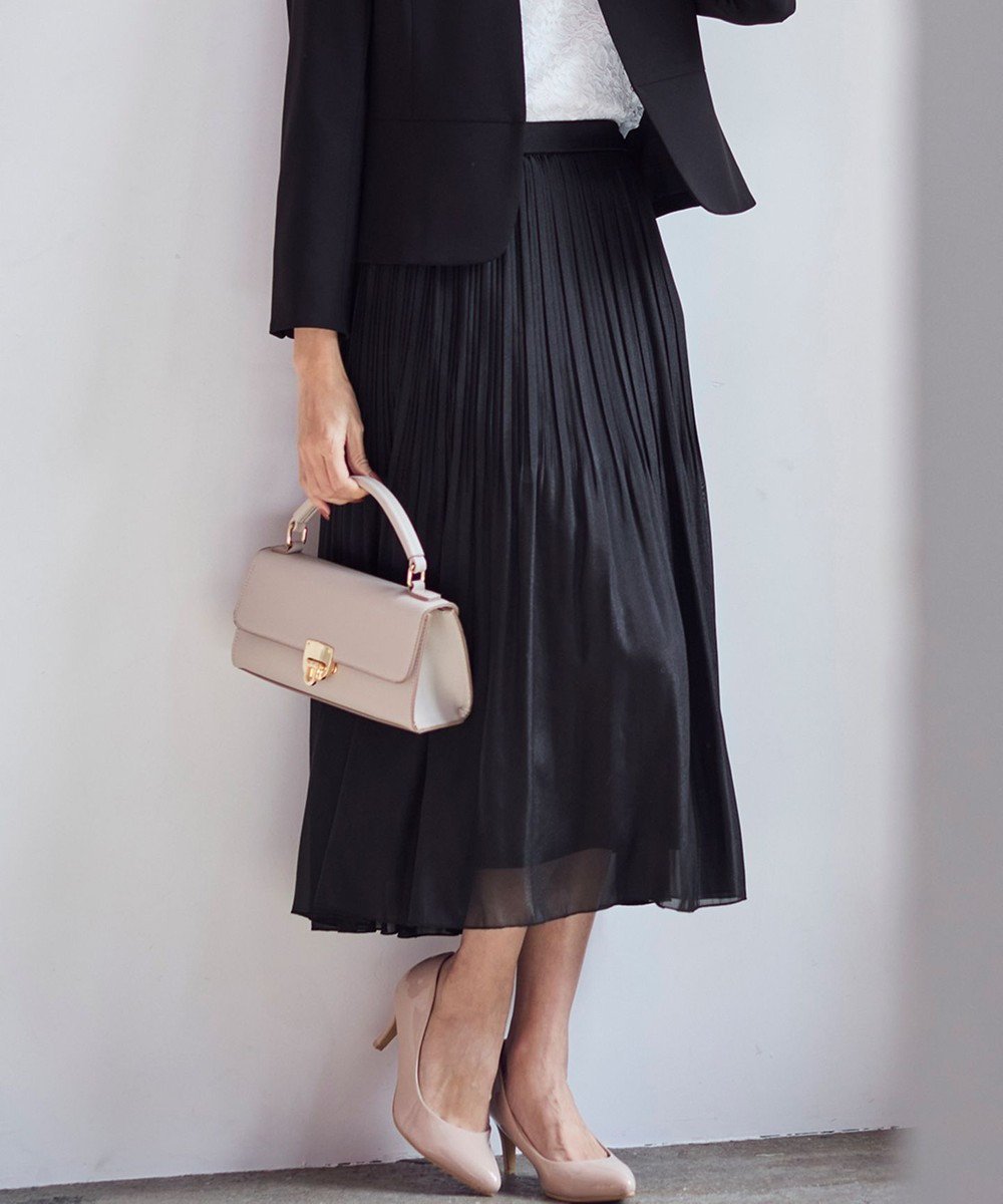 【エニィ スィス/any SiS】の【洗える】シャイニープリーツ スカート インテリア・キッズ・メンズ・レディースファッション・服の通販 founy(ファニー) 　ファッション　Fashion　レディースファッション　Fashion for Women　スカート　Skirts　プリーツスカート / 上品フェミニンスタイル　Pleated Skirts　春　Spring　洗える　Machine Washable　シフォン　Chiffon, Lightweight Fabric　ブライト　Bright, Shiny　プリーツ　Pleats, Pleated　リラックス　Relax, Relaxed Fit　S/S・春夏　SS, Spring/Summer, Warm Season　夏　Summer　エレガント 上品　Elegant　ブラック|ID: prp329100004680445 ipo3291000000033807413