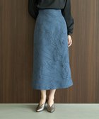 【イェッカ ヴェッカ/YECCA VECCA】のふくれジャガードスリットナロースカート Grayish Blue|ID: prp329100004680449 ipo3291000000033807427