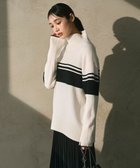 【アイシービー/iCB】の【CLASSY.1月号掲載・洗える】ソフトカシミヤミックス 配色ボーダーハイネックニット オフホワイト柄系|ID: prp329100004680475 ipo3291000000035607367