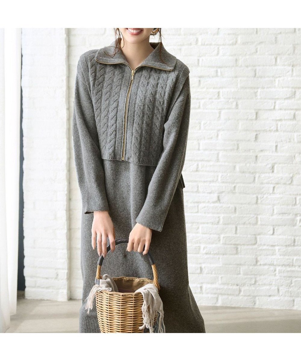 【エニィ スィス/any SiS】の【2WAY】ケーブルベストSETニット ワンピース 人気、トレンドファッション・服の通販 founy(ファニー) 　ファッション　Fashion　レディースファッション　Fashion for Women　アウター　Coat / Outerwear Collection　ワンピース　Dresses　ニットワンピース　Knit Dresses　アクリル　Acrylic Material　カットソー　Cut and Sewn Top　シンプル　Simple, Minimal　ストレッチ　Stretch, Stretchy Fabric　ベスト　Vest, Waistcoat　新作・新入荷　New Arrivals / New In　A/W・秋冬　Autumn/Winter　 other-1|ID: prp329100004680476 ipo3291000000033807540