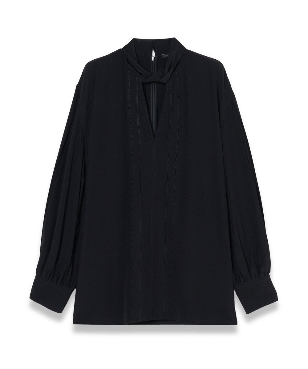 【ジョゼフ/JOSEPH】のニューCDC Vネックブラウス インテリア・キッズ・メンズ・レディースファッション・服の通販 founy(ファニー) 　ファッション　Fashion　レディースファッション　Fashion for Women　トップス・カットソー　Cut & Sew Tops　シャツ・ブラウス・オフィスカジュアル　Elegant Blouses & Button-Ups　Vネックトップス　V-Neck Tops / V-Cut Neckline Shirts　カッティング　Cutting Detail　カフス　Cuff Design　シルク　Silk, 100% Silk　フロント　Front, Front Design　A/W・秋冬　Autumn/Winter　軽量　Lightweight, Ultra Light　Black|ID: prp329100004680485 ipo3291000000033807565