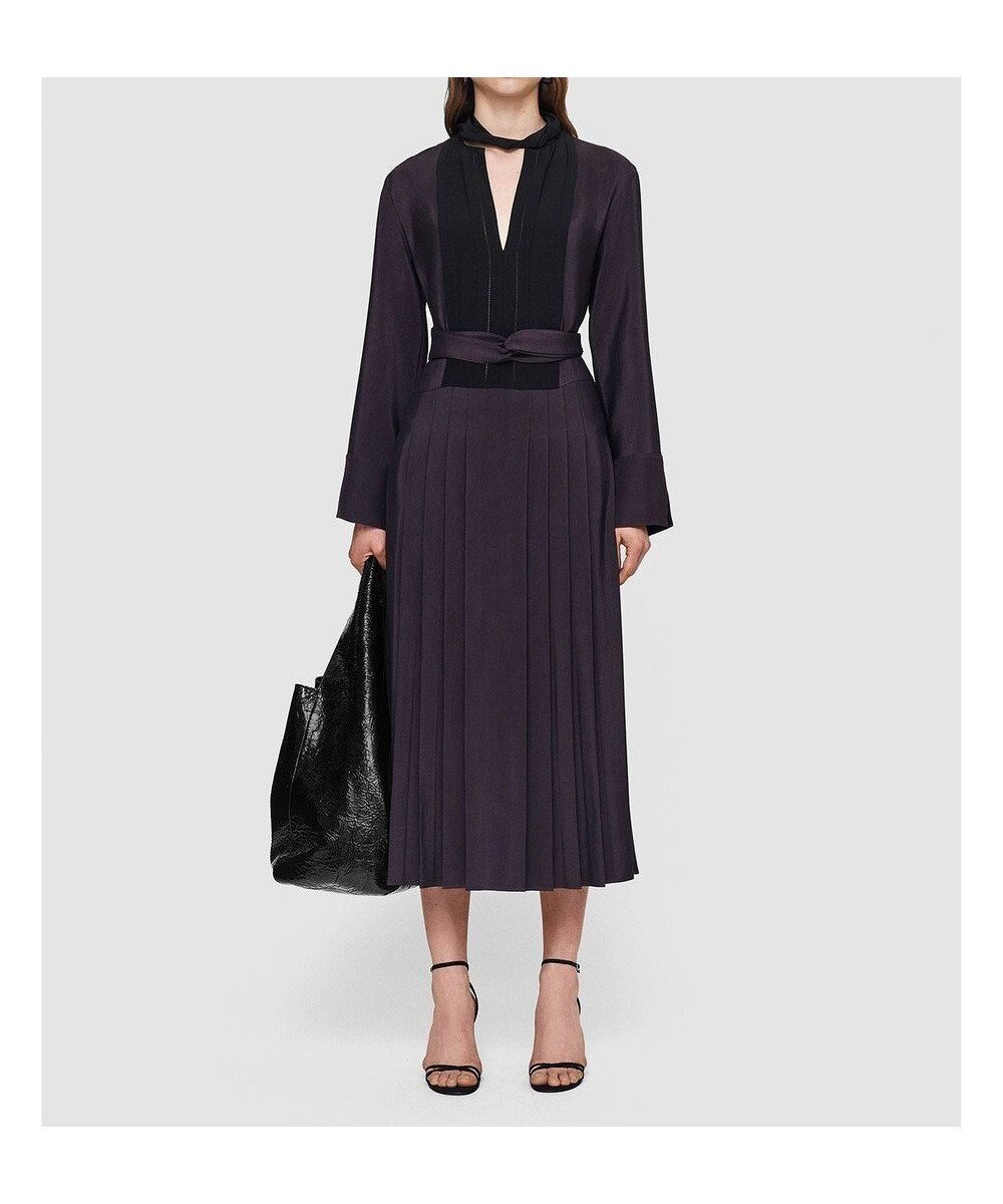 【ジョゼフ/JOSEPH】のイブニングシルク ミディドレス 人気、トレンドファッション・服の通販 founy(ファニー) 　ファッション　Fashion　レディースファッション　Fashion for Women　ワンピース　Dresses　フォーマル・パーティードレス・結婚式用ドレス　Elegant & Casual Dresses　シルク　Silk, 100% Silk　スリット　Slit, Slit Detail　ダブル　Double, Double-Breasted　ドレス　Dress, One-Piece　フィット　Fit, Slim Fit　フレア　Flare, Flared　プリーツ　Pleats, Pleated　プレミアム　Premium, High-End　A/W・秋冬　Autumn/Winter　 other-1|ID: prp329100004680486 ipo3291000000033807567