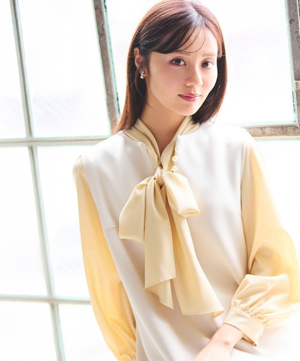 【フェルゥ/Feroux】の【新色追加・洗える】ボリューム リボンタイ ブラウス インテリア・キッズ・メンズ・レディースファッション・服の通販 founy(ファニー) ファッション Fashion レディースファッション Fashion for Women トップス・カットソー Cut & Sew Tops シャツ・ブラウス・オフィスカジュアル Elegant Blouses & Button-Ups インナー Innerwear オケージョン Occasion Wear カーディガン Cardigan, Knitwear セレモニー Ceremony リボン Ribbon, Bow エレガント 上品 Elegant 夏 Summer S/S・春夏 SS, Spring/Summer, Warm Season 洗える Machine Washable A/W・秋冬 Autumn/Winter ビジネス 仕事 通勤 Business / Work / Commuting ライトイエロー系|ID: prp329100004680493 ipo3291000000033807589