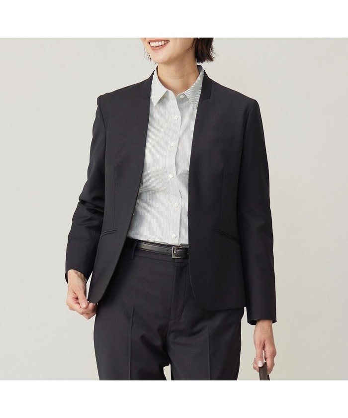 【ジェイ プレス/J.PRESS】の【セットアップ対応】BAHARIYE SOLID ノーカラー ジャケット インテリア・キッズ・メンズ・レディースファッション・服の通販 founy(ファニー) https://founy.com/ ファッション Fashion レディースファッション Fashion for Women アウター Coat / Outerwear Collection レディースジャケット・軽アウター Jackets ノーカラージャケット / シンプル上品コーデ Collarless Jackets ジャケット Jacket, Outerwear ストライプ Stripe, Striped Pattern ストレッチ Stretch, Stretchy Fabric ストレート Straight, Straight Cut セットアップ Set-Up, Coordinated Outfit 無地 Plain, Solid Color A/W・秋冬 Autumn/Winter |ID: prp329100004680503 ipo3291000000033807623
