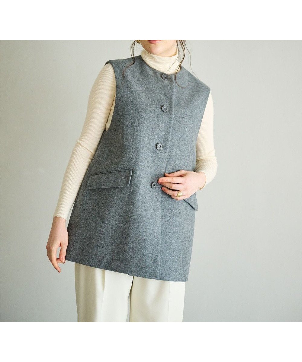 【ハッシュニュアンス/#Newans】の大人気ジレが新素材で再登場!チュニックジレ インテリア・キッズ・メンズ・レディースファッション・服の通販 founy(ファニー) 　ファッション　Fashion　レディースファッション　Fashion for Women　アウター　Coat / Outerwear Collection　レディースジャケット・軽アウター　Jackets　クラシック　Classic, Timeless Style　ジャケット　Jacket, Outerwear　フラット　Flat, Flat Shoes　ポケット　Pocket, Pocket Detail　ミックス　Mix, Mixed Style　ビジネス 仕事 通勤　Business / Work / Commuting　冬　Winter / This Winter　A/W・秋冬　Autumn/Winter　チャコール|ID: prp329100004680523 ipo3291000000036260687