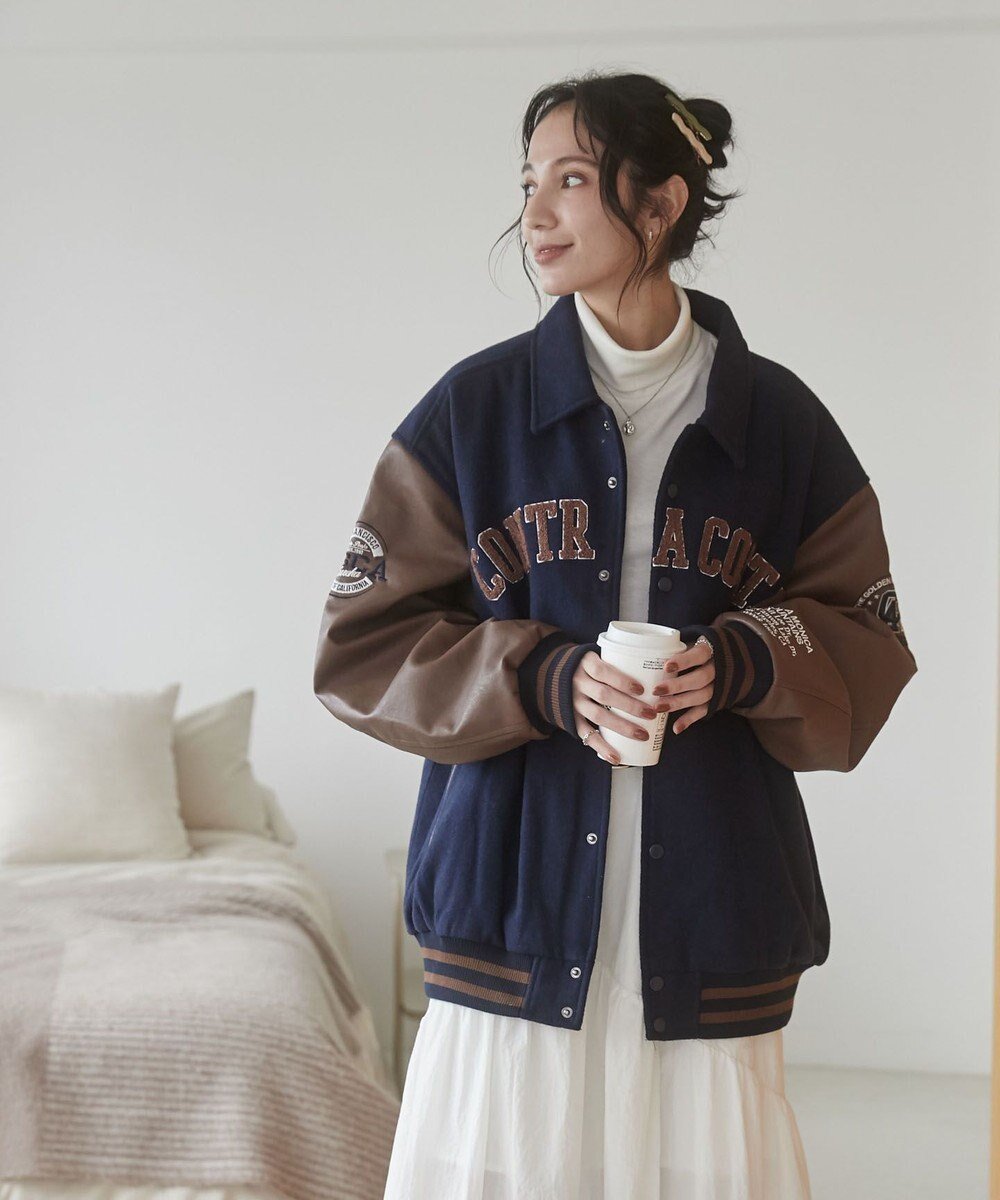 【ウィゴー/WEGO】の【ユニセックス着用ITEM/SMLサイズ展開】メルトンワッペンスタジャン インテリア・キッズ・メンズ・レディースファッション・服の通販 founy(ファニー) 　ファッション　Fashion　レディースファッション　Fashion for Women　アウター　Coat / Outerwear Collection　レディースジャケット・軽アウター　Jackets　秋　Autumn　キルト　Quilt, Quilted Fabric　クラシカル　Classical, Vintage-Inspired　ジャケット　Jacket, Outerwear　スマホ　Smartphone, Mobile Device　デニム　Denim, Jeans Material　トレンド　Trend, Trending Now　フレア　Flare, Flared　防寒　Cold Protection, Winter-Ready　メルトン　Melton, Heavy Wool　冬　Winter / This Winter　A/W・秋冬　Autumn/Winter　おすすめ　Recommended / Our Picks　ネイビー|ID: prp329100004680532 ipo3291000000033807713