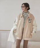 【ウィゴー/WEGO】の【ユニセックス着用ITEM/SMLサイズ展開】メルトンワッペンスタジャン ベージュ|ID: prp329100004680532 ipo3291000000033807716