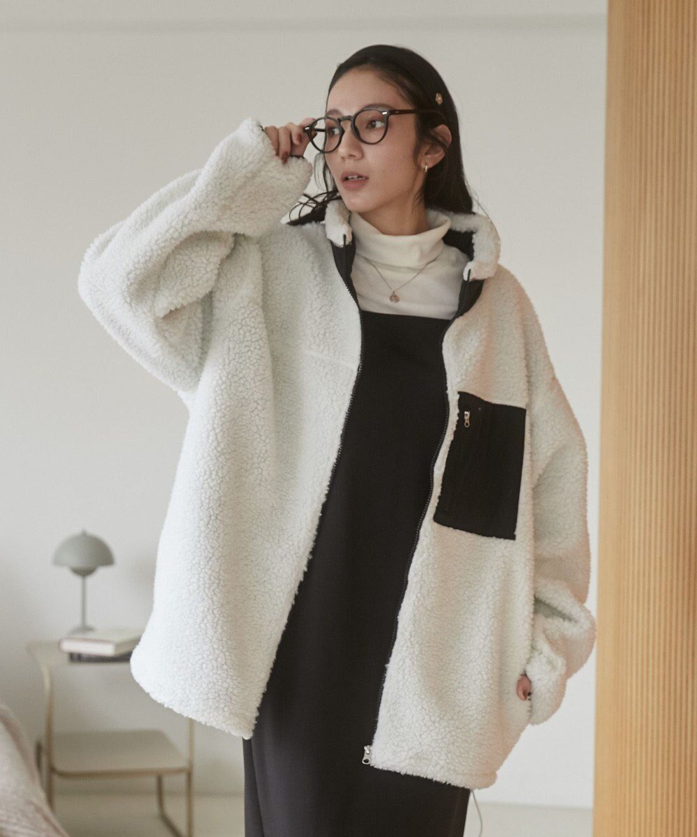 【ウィゴー/WEGO】の【ユニセックス着用ITEM/SMLサイズ展開】ボアブルゾン インテリア・キッズ・メンズ・レディースファッション・服の通販 founy(ファニー) 　ファッション　Fashion　レディースファッション　Fashion for Women　アウター　Coat / Outerwear Collection　レディースジャケット・軽アウター　Jackets　ブルゾンジャケット・スポーティアウター　Blouson Jackets　インナー　Innerwear　秋　Autumn　カーゴパンツ　Cargo Pants, Utility Pants　シンプル　Simple, Minimal　ジャケット　Jacket, Outerwear　スウェット / スエット　Sweatshirt, Sweatwear　スマホ　Smartphone, Mobile Device　ダウン　Down, Puffer　デニム　Denim, Jeans Material　ドローコード　Drawcord, Drawstring Cord　定番　Standard, Basic Item　ブルゾン　Blouson, Bomber Jacket　防寒　Cold Protection, Winter-Ready　冬　Winter / This Winter　A/W・秋冬　Autumn/Winter　おすすめ　Recommended / Our Picks　オフホワイト|ID: prp329100004680546 ipo3291000000033807775