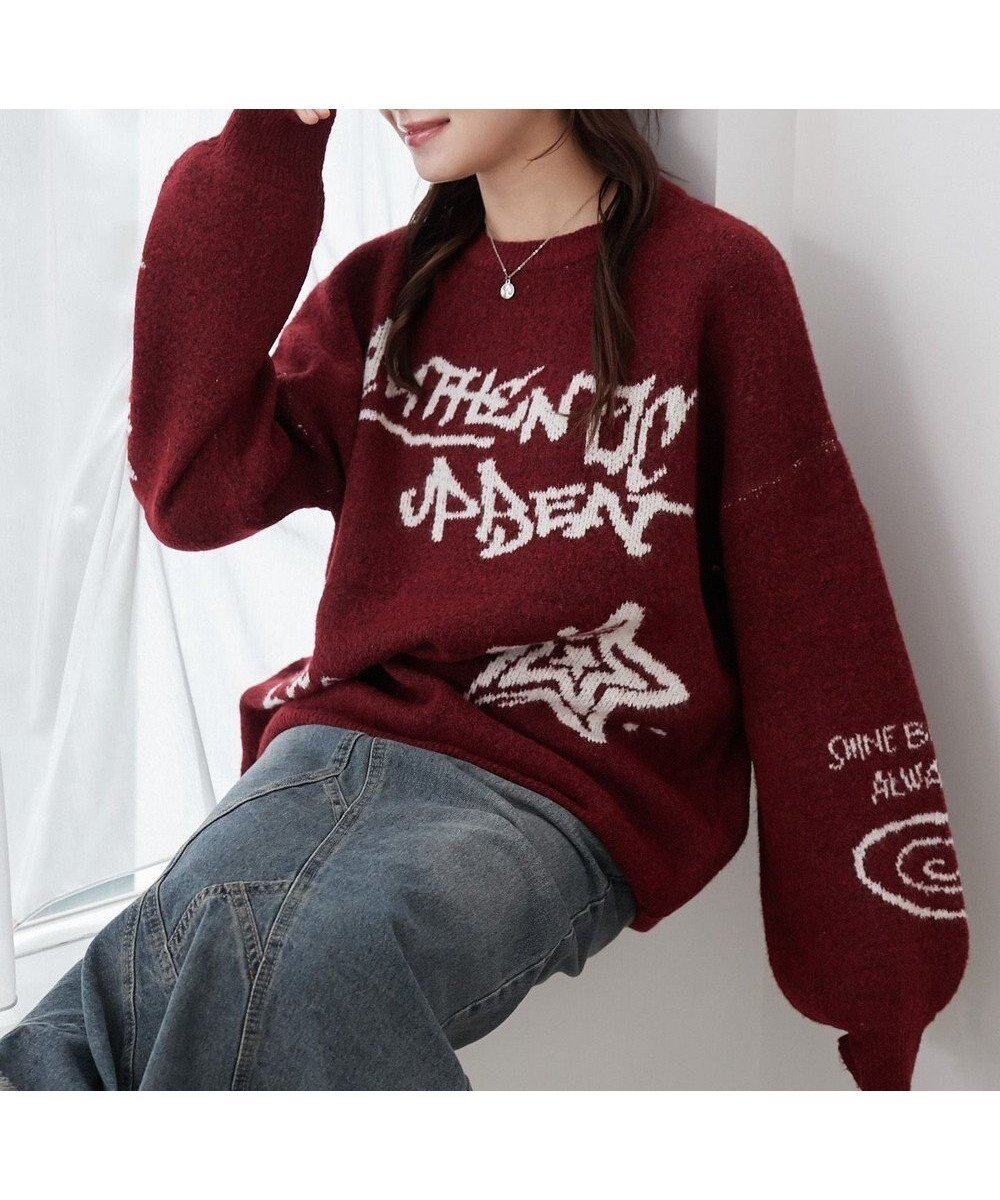 【ウィゴー/WEGO】のフラッフィーグラフィックBIGニットプルオーバー 人気、トレンドファッション・服の通販 founy(ファニー) ファッション Fashion レディースファッション Fashion for Women トップス・カットソー Cut & Sew Tops ニット Knit Tops & Sweaters カジュアルプルオーバー・ニットトップス Pullovers & Knit Tops / Casual Pullovers ヴィンテージ Vintage Style グラフィック Graphic, Graphic Design ショート Short, Short Length ストレート Straight, Straight Cut スマホ Smartphone, Mobile Device セーター Sweater, Knitwear デニム Denim, Jeans Material トレンド Trend, Trending Now バランス Balance, Style Balance フィット Fit, Slim Fit プリーツ Pleats, Pleated ボトム Bottoms, Lower Wear ロング Long, Long-Length 冬 Winter / This Winter A/W・秋冬 Autumn/Winter おすすめ Recommended / Our Picks other-1|ID: prp329100004680549 ipo3291000000033807784