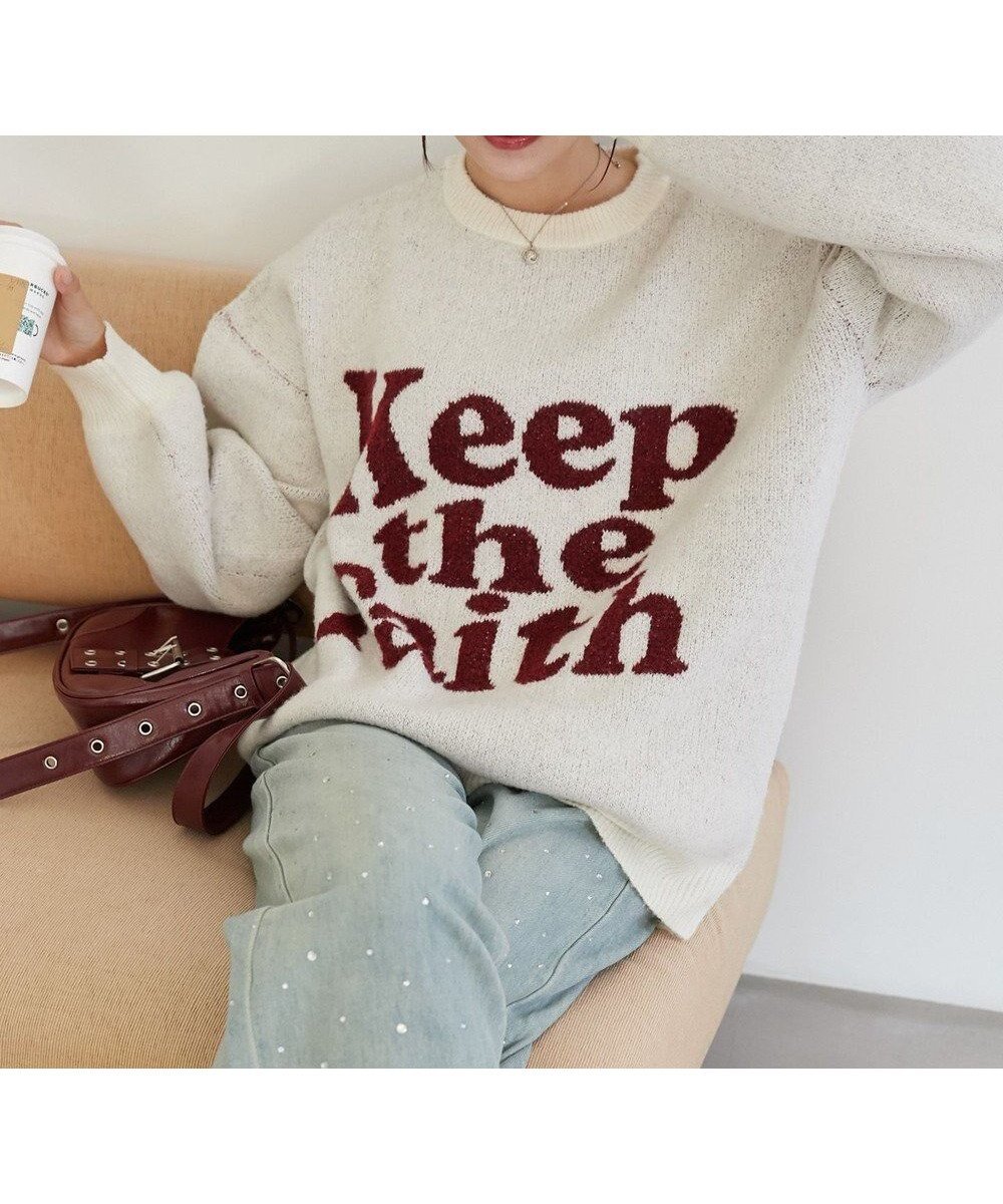 【ウィゴー/WEGO】のフラッフィーグラフィックBIGニットプルオーバー インテリア・キッズ・メンズ・レディースファッション・服の通販 founy(ファニー) ファッション Fashion レディースファッション Fashion for Women トップス・カットソー Cut & Sew Tops ニット Knit Tops & Sweaters カジュアルプルオーバー・ニットトップス Pullovers & Knit Tops / Casual Pullovers ヴィンテージ Vintage Style グラフィック Graphic, Graphic Design ショート Short, Short Length ストレート Straight, Straight Cut スマホ Smartphone, Mobile Device セーター Sweater, Knitwear デニム Denim, Jeans Material トレンド Trend, Trending Now バランス Balance, Style Balance フィット Fit, Slim Fit プリーツ Pleats, Pleated ボトム Bottoms, Lower Wear ロング Long, Long-Length 冬 Winter / This Winter A/W・秋冬 Autumn/Winter おすすめ Recommended / Our Picks オフホワイト|ID: prp329100004680549 ipo3291000000033807787