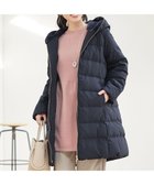 【ティアクラッセ/Tiaclasse】のフード裏エコファーダウンコート ネイビー|ID: prp329100004680551 ipo3291000000035604273