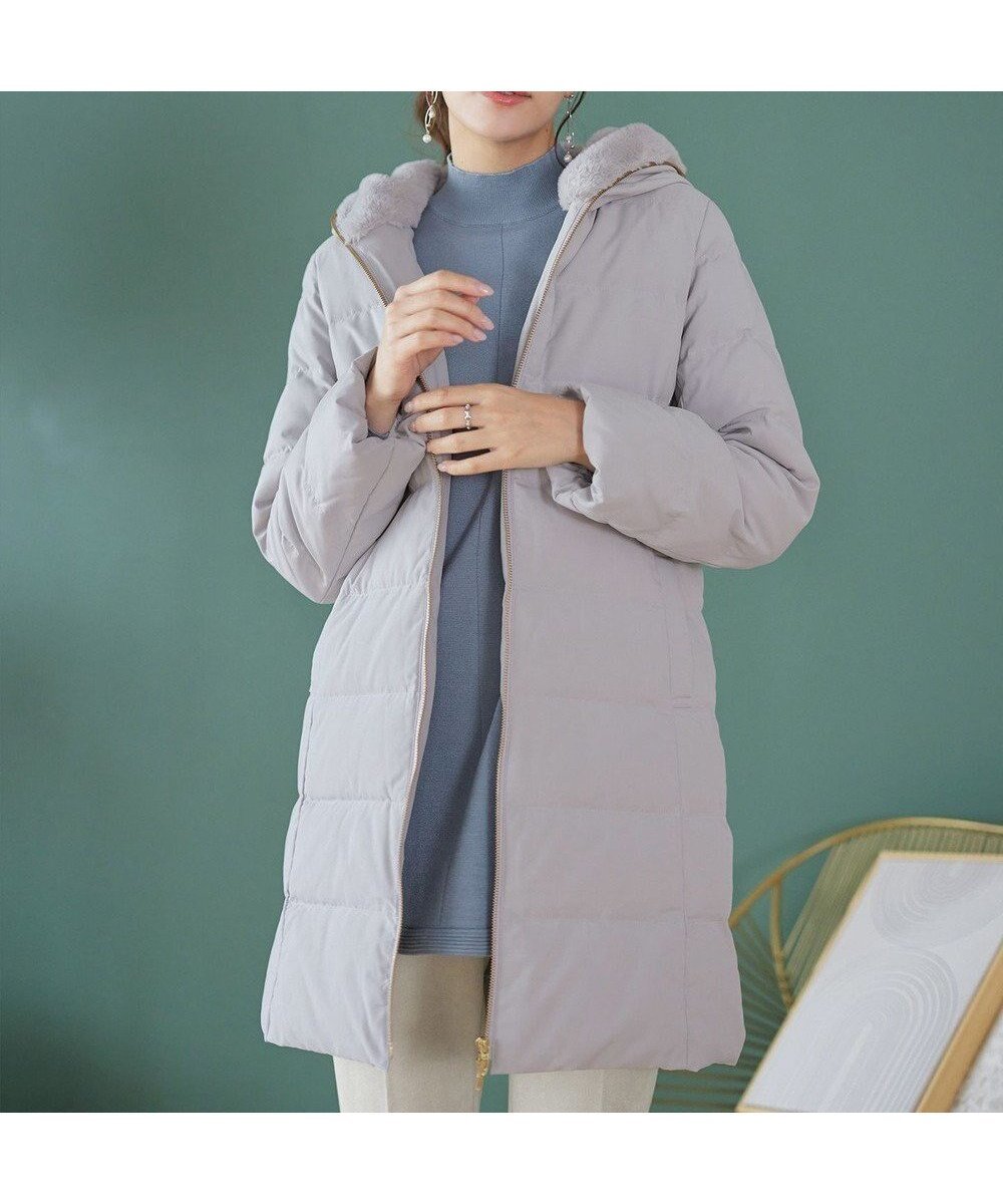 【ティアクラッセ/Tiaclasse】のフード裏エコファーダウンコート インテリア・キッズ・メンズ・レディースファッション・服の通販 founy(ファニー) 　ファッション　Fashion　レディースファッション　Fashion for Women　アウター　Coat / Outerwear Collection　コート・ロングコート・ピーコート　Long Coats, Peacoats & More　レディースジャケット・軽アウター　Jackets　ダウンジャケット・軽量ダウン　Warm & Lightweight Down Jackets　アクセサリー　Fashion Accessories　春　Spring　秋　Autumn　シューズ　Shoes, Footwear　ジャケット　Jacket, Outerwear　ダウン　Down, Puffer　フェザー　Feather, Feather Detail　ポケット　Pocket, Pocket Detail　防寒　Cold Protection, Winter-Ready　楽ちん　Easy Fit, Comfortable　冬　Winter / This Winter　A/W・秋冬　Autumn/Winter　再入荷　Restock / Back in Stock　エレガント 上品　Elegant　新作・新入荷　New Arrivals / New In　グレー|ID: prp329100004680551 ipo3291000000035604275