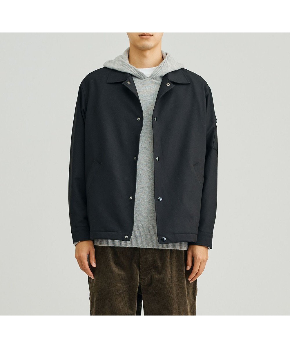 【ジェイプレスヨークストリート/J.PRESS YORK STREET】の【UNISEX】ウールライク MA-1コーチジャケット インテリア・キッズ・メンズ・レディースファッション・服の通販 founy(ファニー) 　ファッション　Fashion　レディースファッション　Fashion for Women　アウター　Coat / Outerwear Collection　レディースジャケット・軽アウター　Jackets　MA-1ジャケット　MA-1 Bomber Jackets / Flight Jackets　ユニセックス　Unisex, Genderless　シンプル　Simple, Minimal　ジャケット　Jacket, Outerwear　ポケット　Pocket, Pocket Detail　リラックス　Relax, Relaxed Fit　A/W・秋冬　Autumn/Winter　ブラック系|ID: prp329100004680573 ipo3291000000033807892