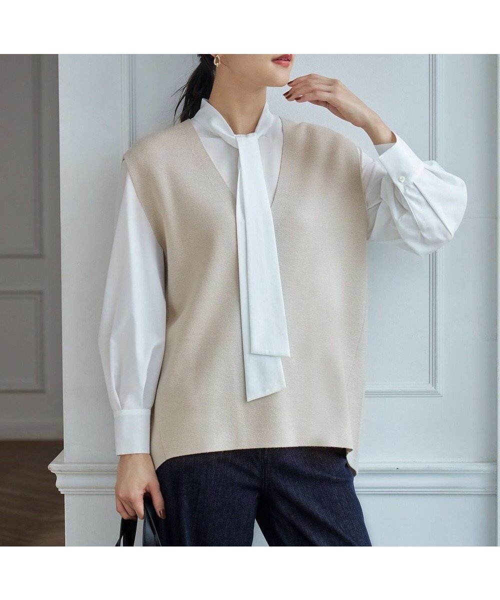 【自由区/JIYU-KU】の【洗える】ナチュラルタッチボウタイ ブラウス インテリア・キッズ・メンズ・レディースファッション・服の通販 founy(ファニー) ファッション Fashion レディースファッション Fashion for Women トップス・カットソー Cut & Sew Tops シャツ・ブラウス・オフィスカジュアル Elegant Blouses & Button-Ups おすすめ Recommended / Our Picks インナー Innerwear キュプラ Cupro, Eco Fabric ジャケット Jacket, Outerwear セレモニー Ceremony ツイード Twill, Twill Weave トレンド Trend, Trending Now ボウタイ Bow Tie, Neck Bow リボン Ribbon, Bow 夏 Summer S/S・春夏 SS, Spring/Summer, Warm Season 洗える Machine Washable A/W・秋冬 Autumn/Winter ビジネス 仕事 通勤 Business / Work / Commuting オフ|ID: prp329100004680616 ipo3291000000033847717