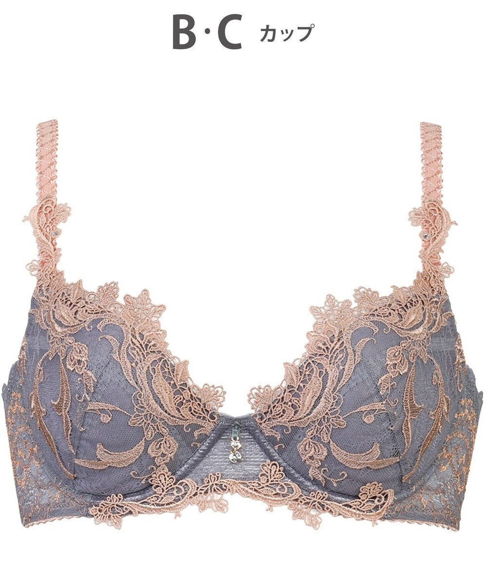 【ウィング/Wing】のブラジャー ふっくら、まる胸メイク 背中すっきり 【4000シリーズ】 ブラ PB4000 ウイング/ワコール インテリア・キッズ・メンズ・レディースファッション・服の通販 founy(ファニー) ファッション Fashion レディースファッション Fashion for Women アンダー Underwear Essentials ジュエリー Jewelry, Accessories ストーン Stone, Gem-Like ブラジャー Bra, Lingerie プレミアム Premium, High-End モチーフ Motif, Design Theme ラップ Wrap, Wrap Design レース Lace, Lace Fabric ワイヤー Wire, Wired Bra グレー|ID: prp329100004680627 ipo3291000000033808068