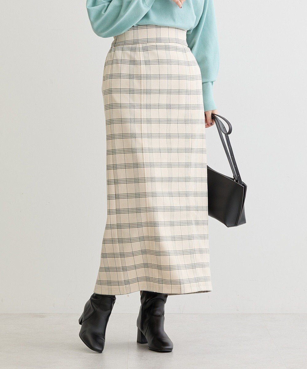 【グリーンパークス/Green Parks】の・ELENCARE DUE チェックナロースカート 人気、トレンドファッション・服の通販 founy(ファニー) 　ファッション　Fashion　レディースファッション　Fashion for Women　スカート　Skirts　おすすめ　Recommended / Our Picks　スリット　Slit, Slit Detail　チェック　Check, Plaid, Tartan　フォルム　Silhouette, Form　ポケット　Pocket, Pocket Detail　ロング　Long, Long-Length　A/W・秋冬　Autumn/Winter　 other-1|ID: prp329100004680683 ipo3291000000033808259