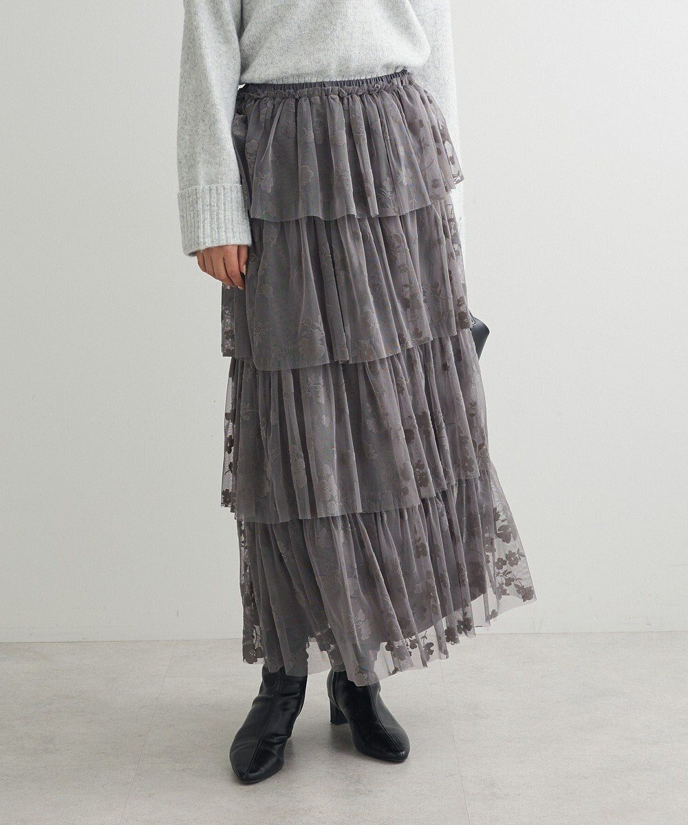 【グリーンパークス/Green Parks】の・ELENCARE DUE フロッキーptチュールスカート インテリア・キッズ・メンズ・レディースファッション・服の通販 founy(ファニー) 　ファッション　Fashion　レディースファッション　Fashion for Women　スカート　Skirts　おすすめ　Recommended / Our Picks　シンプル　Simple, Minimal　チュール　Tulip, Tulip Motif　ポケット　Pocket, Pocket Detail　A/W・秋冬　Autumn/Winter　Charcoal Gray|ID: prp329100004680684 ipo3291000000033808264