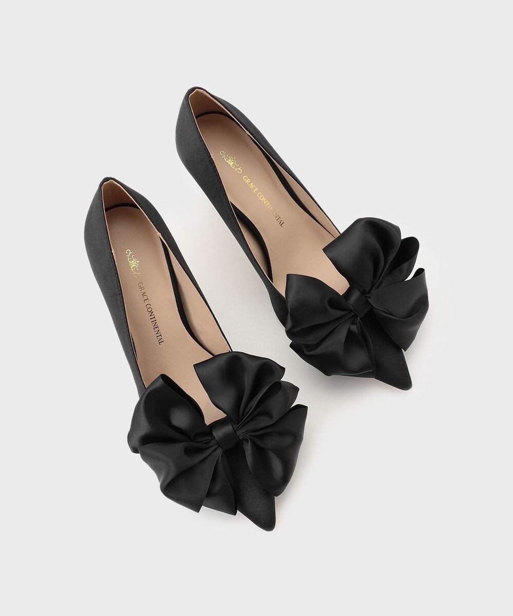 【グレース コンチネンタル/GRACE CONTINENTAL】のリボンパンプス インテリア・キッズ・メンズ・レディースファッション・服の通販 founy(ファニー) ファッション Fashion レディースファッション Fashion for Women なめらか Smooth, Silky Texture サテン Satin, Glossy Fabric リボン Ribbon, Bow リュクス Luxury, Elegant, High-End, Chic ブラック|ID: prp329100004680687 ipo3291000000033808275