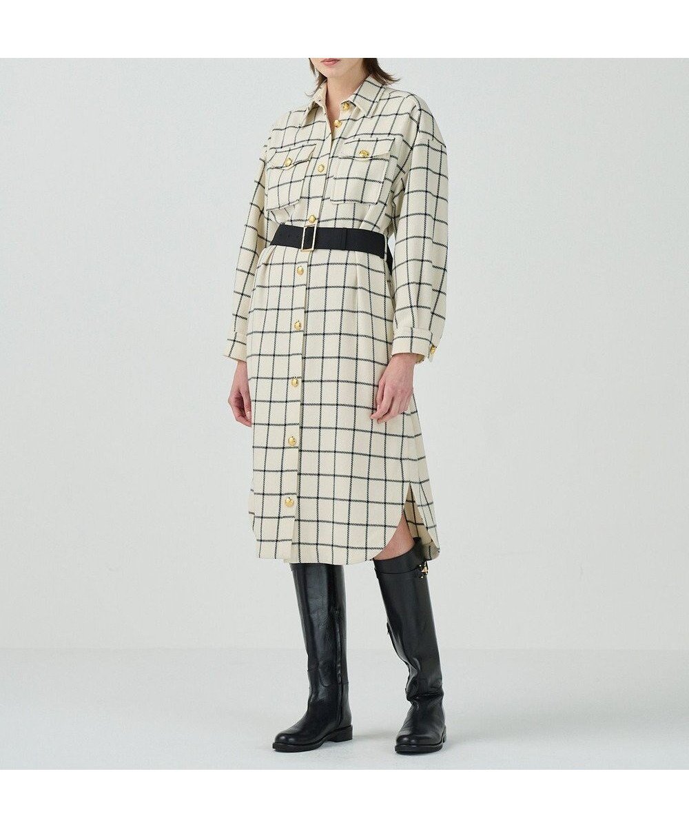 【グレース コンチネンタル/GRACE CONTINENTAL】のウールチェックシャツワンピース 人気、トレンドファッション・服の通販 founy(ファニー) 　ファッション　Fashion　レディースファッション　Fashion for Women　ワンピース　Dresses　シャツワンピース / 1枚で着映えコーデ　Shirt Dresses　グログラン　Grosgrain, Grosgrain Ribbon　スリット　Slit, Slit Detail　チェック　Check, Plaid, Tartan　ポケット　Pocket, Pocket Detail　メタル　Metal, Metal Parts　夏　Summer　S/S・春夏　SS, Spring/Summer, Warm Season　A/W・秋冬　Autumn/Winter　 other-1|ID: prp329100004680689 ipo3291000000033808279