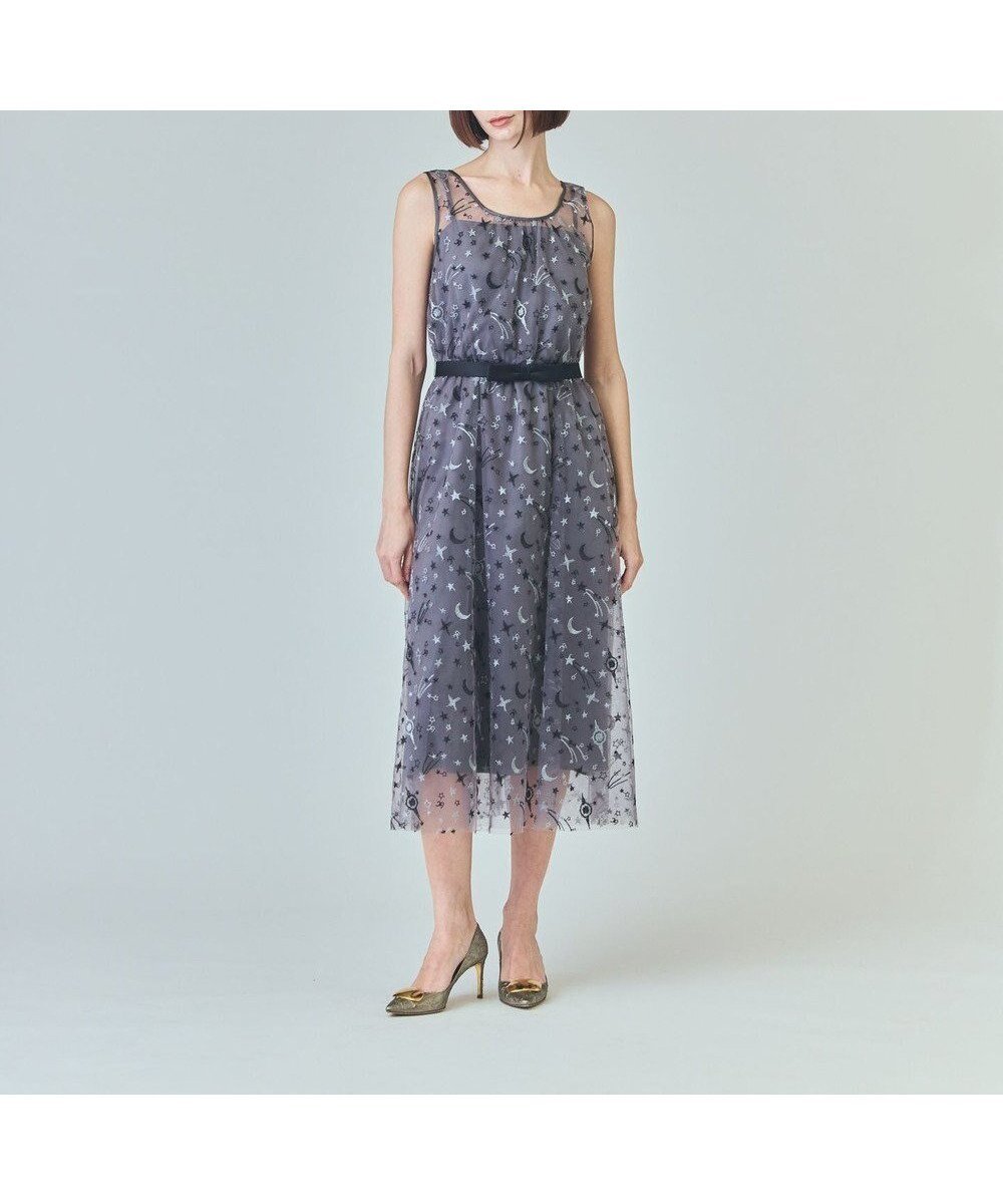 【グレース コンチネンタル/GRACE CONTINENTAL】のスペースembチュールドレス 人気、トレンドファッション・服の通販 founy(ファニー) 　ファッション　Fashion　レディースファッション　Fashion for Women　ワンピース　Dresses　フォーマル・パーティードレス・結婚式用ドレス　Elegant & Casual Dresses　おすすめ　Recommended / Our Picks　シアー　Sheer, See-Through　シャイニー　Shiny, Glossy Finish　チュール　Tulip, Tulip Motif　モチーフ　Motif, Design Theme　エレガント 上品　Elegant　夏　Summer　年末　Year-end　春　Spring　S/S・春夏　SS, Spring/Summer, Warm Season　 other-1|ID: prp329100004680698 ipo3291000000033808313