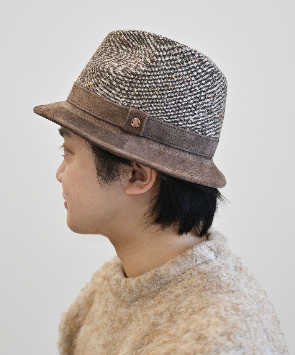 【アトレナ/ATRENA】の【日本製/UNISEX/Lサイズあり】morno(モーノ) ツイード×レザー 中折れハット インテリア・キッズ・メンズ・レディースファッション・服の通販 founy(ファニー) ファッション Fashion レディースファッション Fashion for Women キャップ&ハット Hats & Caps 中折れハット Fedora Hats / Wide-Brim Hats スタイリッシュ Stylish, Fashionable ツイード Twill, Twill Weave フィット Fit, Slim Fit フォーマル Formal, Dressy 帽子 Hat, Headwear ユニセックス Unisex, Genderless A/W・秋冬 Autumn/Winter 日本製 Made In Japan エレガント 上品 Elegant ブラウン|ID: prp329100004680705 ipo3291000000034230870