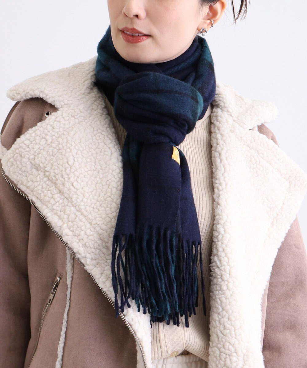 【ムーンバット/MOONBAT】のWEB限定【洗える】ミエル (miel) カシミヤ100% チェックストール インテリア・キッズ・メンズ・レディースファッション・服の通販 founy(ファニー) 　ファッション　Fashion　レディースファッション　Fashion for Women　ストール　Soft & Warm Scarves　マフラー・スヌード / 冬小物の定番　Scarves & Mufflers　ウォッシャブル　Machine Washable　洗える　Machine Washable　コレクション　Collection, Seasonal Line　ストール　Stole, Wrap　スヌード　Snood, Infinity Scarf　チェック　Check, Plaid, Tartan　トレンド　Trend, Trending Now　マフラー　Scarf, Muffler　冬　Winter / This Winter　A/W・秋冬　Autumn/Winter　おすすめ　Recommended / Our Picks　エレガント 上品　Elegant　ネイビーブルー|ID: prp329100004680723 ipo3291000000034230921