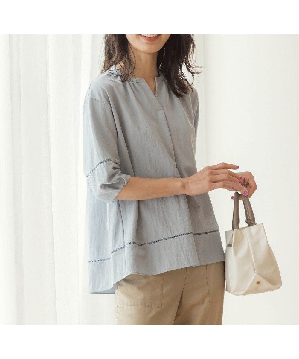 【ジェイ プレス/J.PRESS】のナチュラルジャージー カットソー インテリア・キッズ・メンズ・レディースファッション・服の通販 founy(ファニー) 　ファッション　Fashion　レディースファッション　Fashion for Women　トップス・カットソー　Cut & Sew Tops　シャツ・ブラウス・オフィスカジュアル　Elegant Blouses & Button-Ups　ロングTシャツ・Tシャツ　Longline T-Shirts & Tees　カットソー・ベーシックTシャツ　Cut-and-Sewn Tops / Stretch Tees & Basics　オレンジ　Orange　ヴィンテージ　Vintage Style　春　Spring　カットソー　Cut and Sewn Top　ストレッチ　Stretch, Stretchy Fabric　とろみ　Fluid, Flowy Fabric　フェミニン　Feminine, Girly　レース　Lace, Lace Fabric　ローズ　Rose, Rose Motif　S/S・春夏　SS, Spring/Summer, Warm Season　夏　Summer　ダルブルー系|ID: prp329100004680728 ipo3291000000033808432