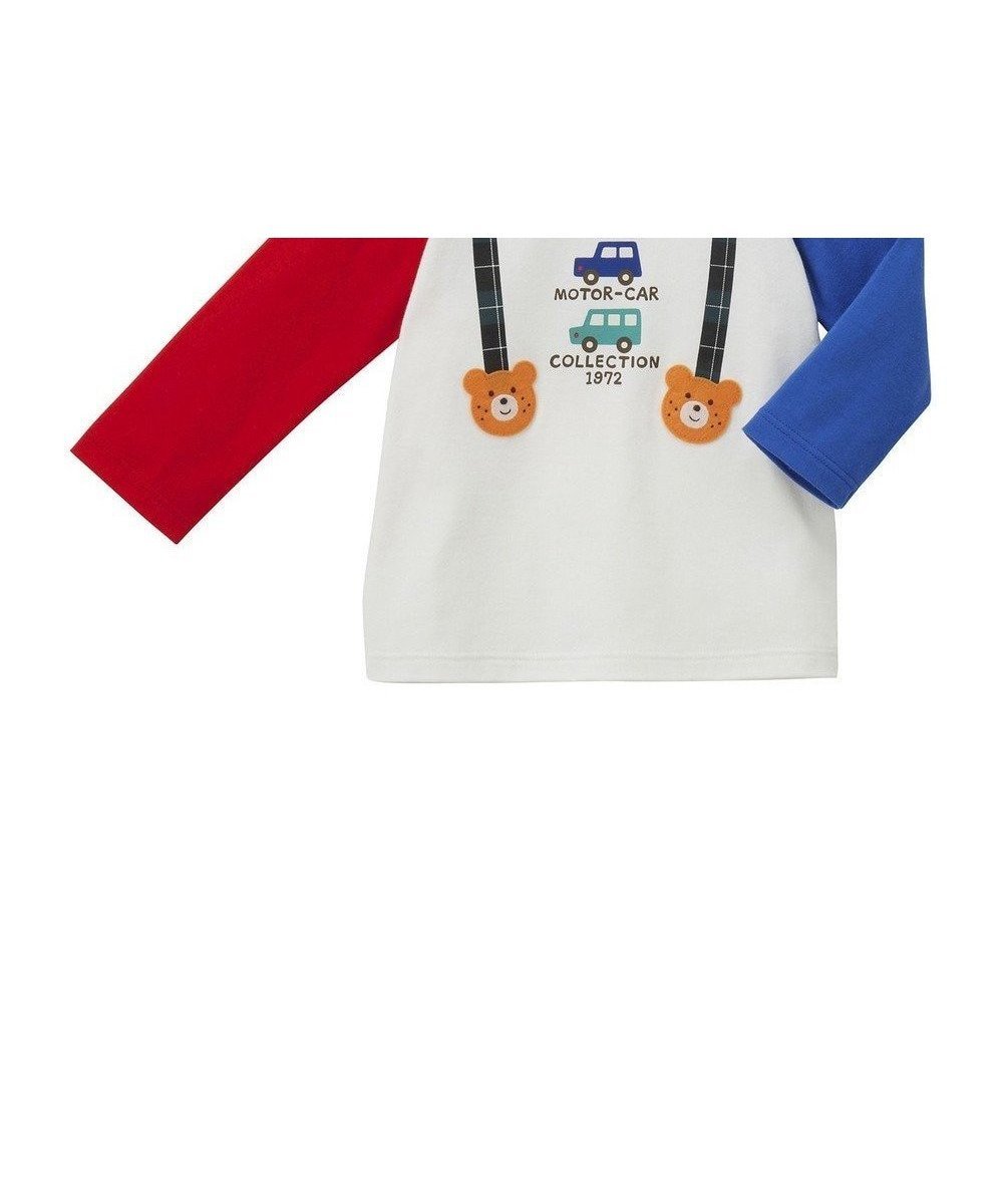 【ミキハウスホットビスケッツ/MIKI HOUSE HOT BISCUITS / KIDS】の【70-120cm】 サスペンダープリント長袖Tシャツ インテリア・キッズ・メンズ・レディースファッション・服の通販 founy(ファニー) 　ファッション　Fashion　キッズファッション　Fashion for Kids　トップス・カットソー　Cut & Sew Tops　カットソー　Cut and Sewn Top　サスペンダー　Suspenders, Braces　プリント　Print, Printed Pattern　モチーフ　Motif, Design Theme　リボン　Ribbon, Bow　夏　Summer　S/S・春夏　SS, Spring/Summer, Warm Season　A/W・秋冬　Autumn/Winter　長袖　Long Sleeve, Full Sleeve　ブルー|ID: prp329100004680736 ipo3291000000033808464