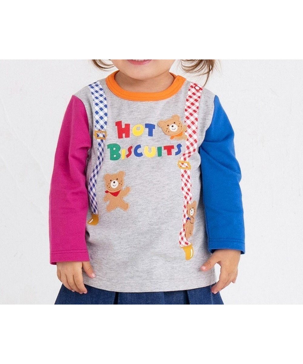 【ミキハウスホットビスケッツ/MIKI HOUSE HOT BISCUITS / KIDS】の【80-120cm】サスペンダーだまし絵 長袖Tシャツ インテリア・キッズ・メンズ・レディースファッション・服の通販 founy(ファニー) ファッション Fashion キッズファッション Fashion for Kids トップス・カットソー Cut & Sew Tops おすすめ Recommended / Our Picks カットソー Cut and Sewn Top ギンガム Gingham, Gingham Fabric サスペンダー Suspenders, Braces チェック Check, Plaid, Tartan デニム Denim, Jeans Material 夏 Summer S/S・春夏 SS, Spring/Summer, Warm Season A/W・秋冬 Autumn/Winter 長袖 Long Sleeve, Full Sleeve マルチカラー|ID: prp329100004680738 ipo3291000000035126214