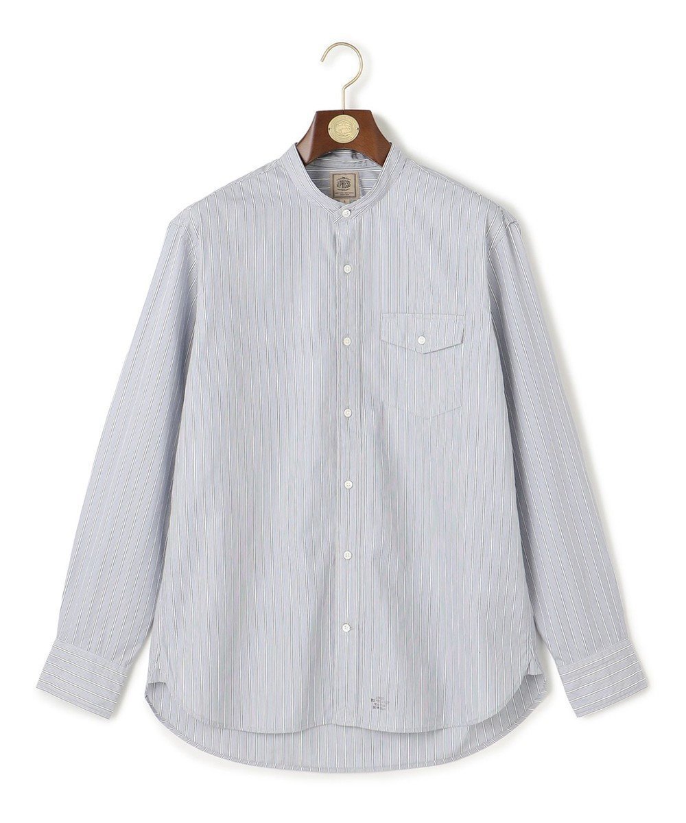 【ジェイ プレス/J.PRESS / MEN】のパッチフラップ マルチストライプ バンドカラーシャツ インテリア・キッズ・メンズ・レディースファッション・服の通販 founy(ファニー) 　ファッション　Fashion　メンズファッション　Fashion for Men　トップス・カットソー　Cut & Sew Tops　メンズシャツ　Shirts　インナー　Innerwear　ストライプ　Stripe, Striped Pattern　ドレス　Dress, One-Piece　バランス　Balance, Style Balance　パッチ　Patch, Appliqué　フラップ　Flap, Flap Pocket　ブルゾン　Blouson, Bomber Jacket　ベーシック　Basic, Essential　ポケット　Pocket, Pocket Detail　メンズ　Men's, Menswear　A/W・秋冬　Autumn/Winter　おすすめ　Recommended / Our Picks　エレガント 上品　Elegant　ネイビー系1|ID: prp329100004680789 ipo3291000000034269635