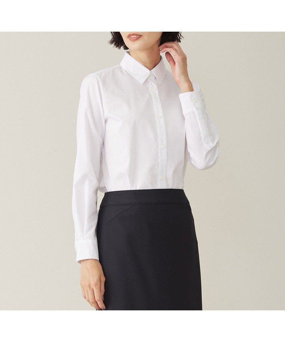 【ジェイ プレス/J.PRESS】の【洗える・抗菌防臭】100/2ホワイトブロード シャツカラー ブラウス インテリア・キッズ・メンズ・レディースファッション・服の通販 founy(ファニー) 　ファッション　Fashion　レディースファッション　Fashion for Women　トップス・カットソー　Cut & Sew Tops　シャツ・ブラウス・オフィスカジュアル　Elegant Blouses & Button-Ups　おすすめ　Recommended / Our Picks　インナー　Innerwear　シンプル　Simple, Minimal　ジャケット　Jacket, Outerwear　フィット　Fit, Slim Fit　フォーマル　Formal, Dressy　ブロード　Broadcloth, Fine Cotton　抗菌　Antibacterial, Bacteria-Resistant　洗える　Machine Washable　A/W・秋冬　Autumn/Winter　ビジネス 仕事 通勤　Business / Work / Commuting　ホワイト系|ID: prp329100004680811 ipo3291000000034269755